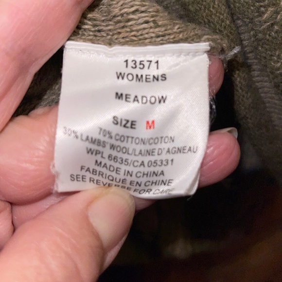 Woolrich women sweater “meadow” green full zip gently worn lambs wool/cotton M - Picture 6 of 7